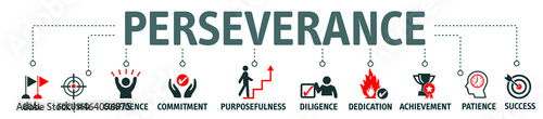 Banner perseverance vector illustration concept