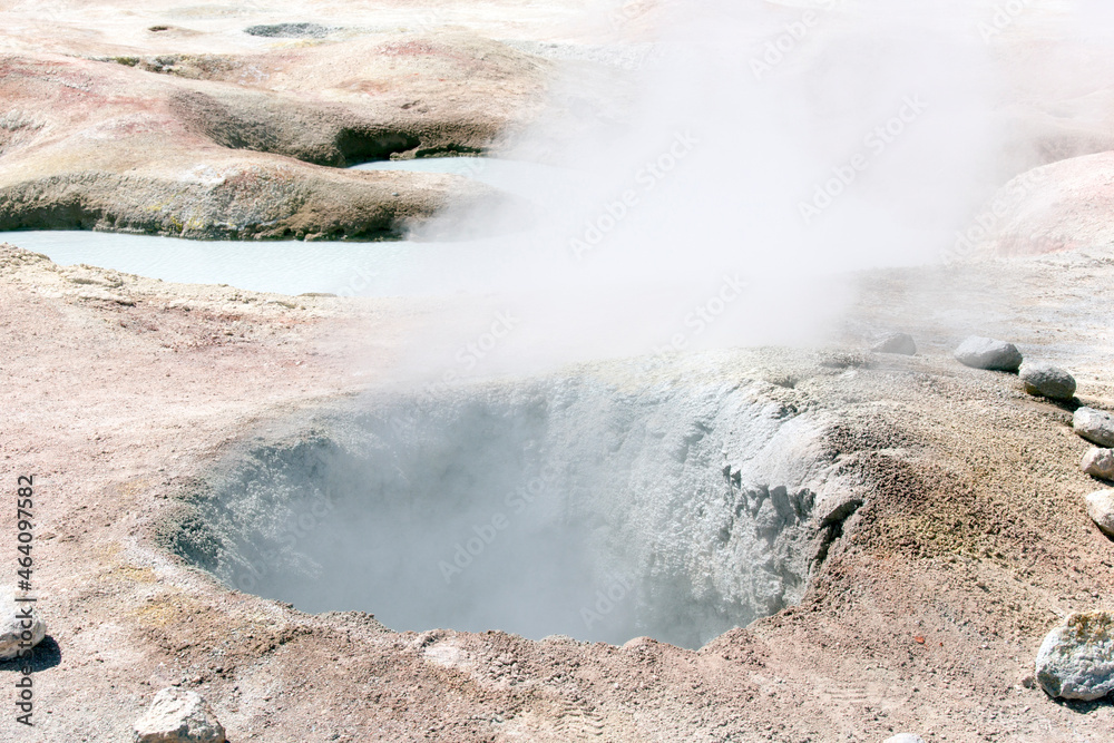 View of hot water and geyser area