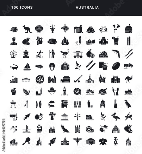 Set of simple icons of Australia