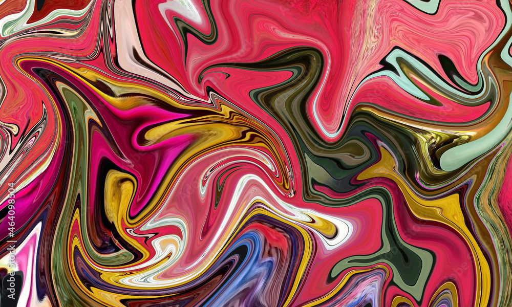 Abstract background with liquid effect. Colorful waves. Contrast smooth shapes