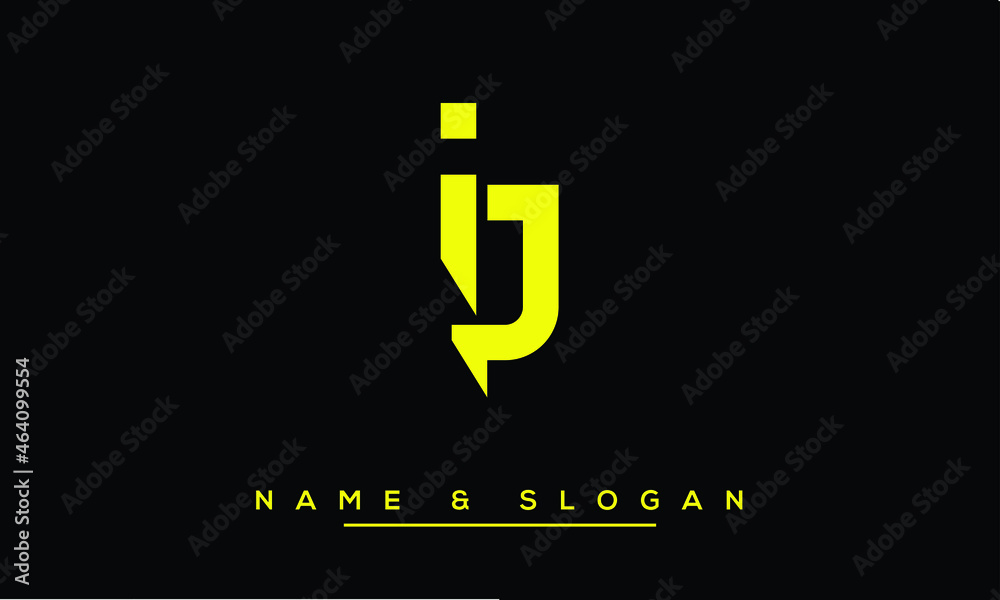 IJ,  JI,  I,  J   Abstract Letters Logo Monogram