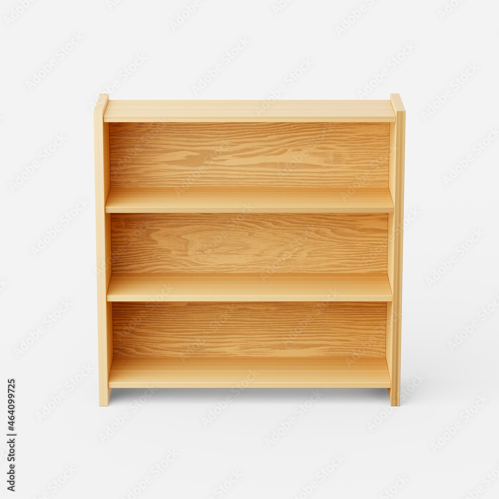 Wooden shelf on a plain background. 3d render. Wooden shelf on a plain background. 3d render.
