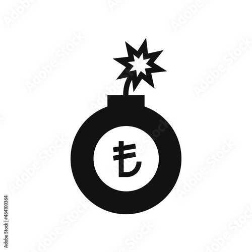 Turkish lira money explosion icon concept isolated on white background. Vector illustration