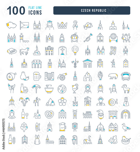 Czech Republic. Collection of perfectly thin icons for web design, app, and the most modern projects. The kit of signs for category Countries and Cities.