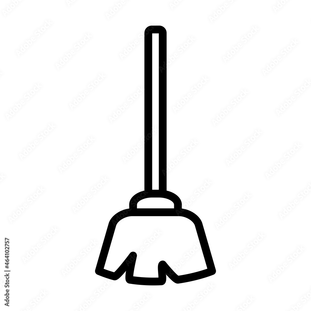 Broom outline icon. linear style sign for mobile concept and web design. Sweeping broom simple line vector icon. Symbol, logo illustration. Pixel perfect vector graphics