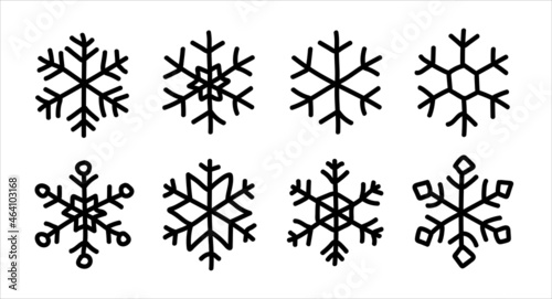 Snow flakes hand draw icon set