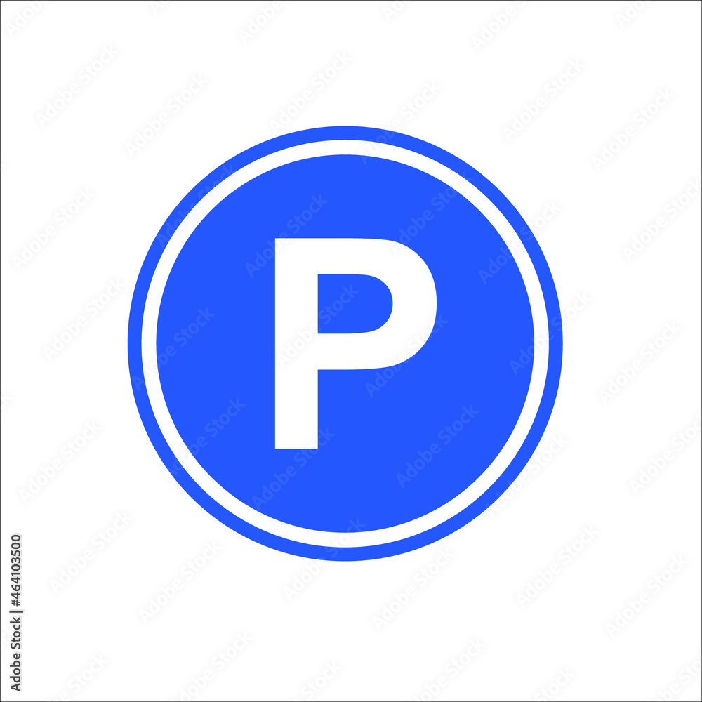 parking sign on blue background parking sign on blue background