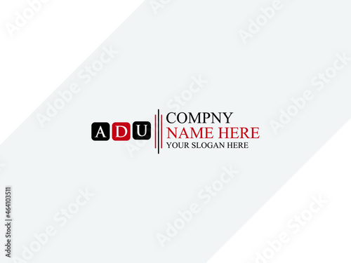 Alphabet ADU Letter Logo Icon design photo