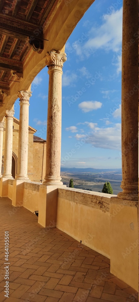 view from the Piccolomini palace, Pienza, Tuscany, travel in Italy