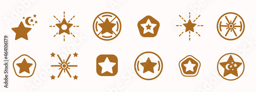 Golden stars icon. Vector star for logo