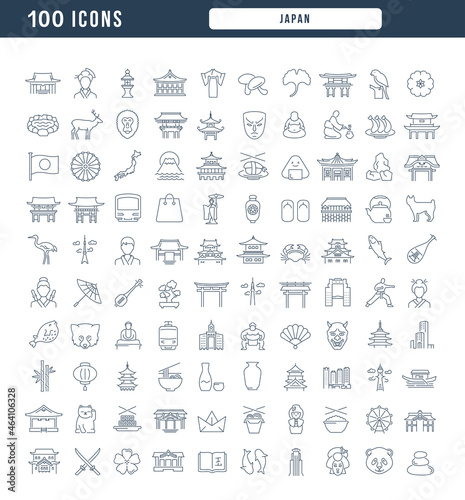 Japan. Collection of perfectly thin icons for web design, app, and the most modern projects. The kit of signs for category Countries and Cities.