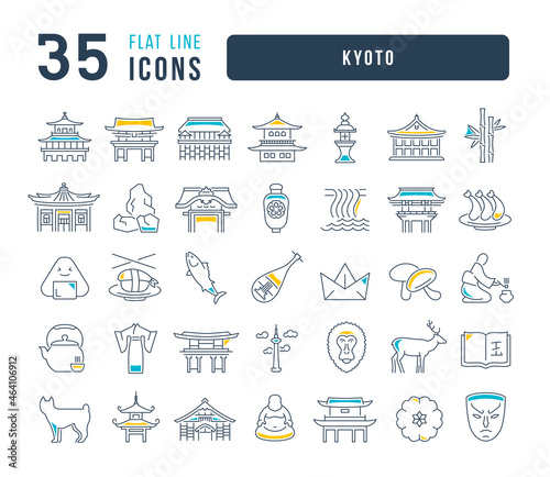 Kyoto. Collection of perfectly thin icons for web design, app, and the most modern projects. The kit of signs for category Countries and Cities.