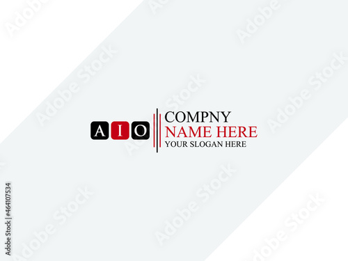 Initials AIO letter logo icon vector for al kind of use photo