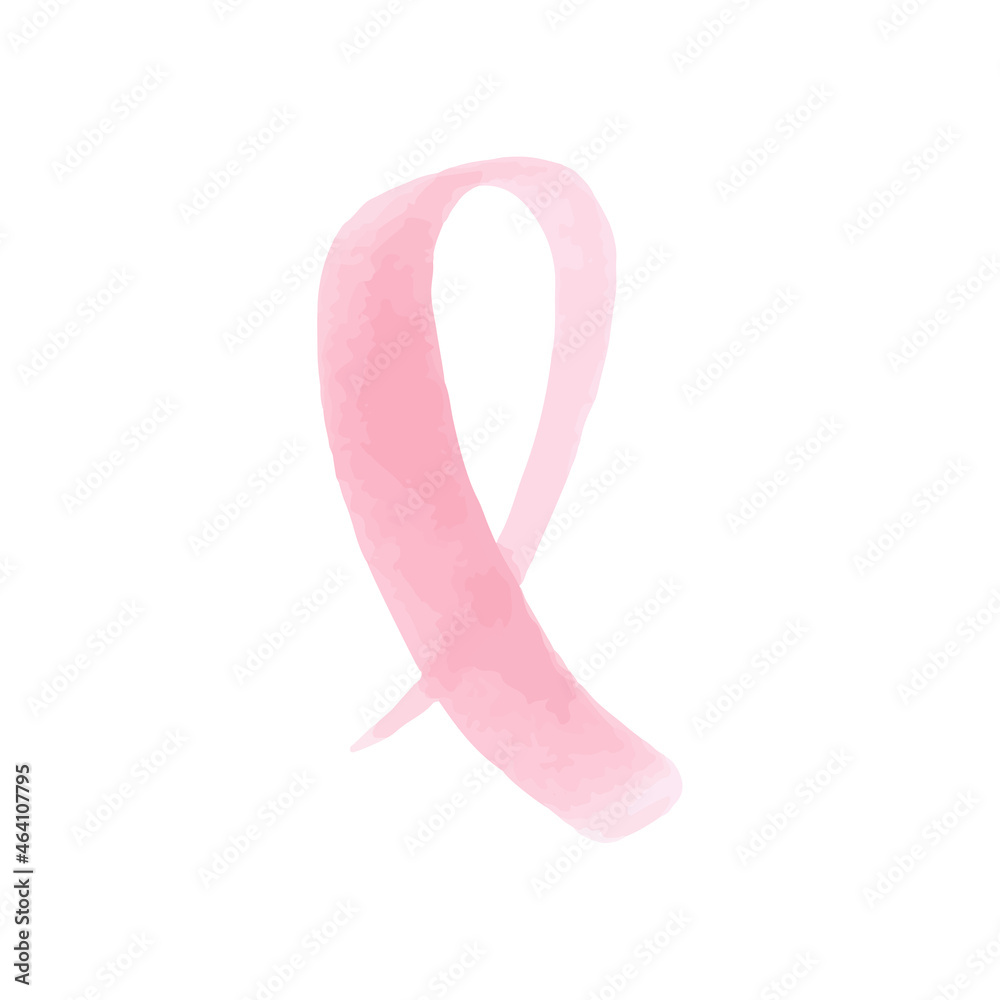Pink ribbon. Hand drawn illustration with marker pen. Breast cancer awareness. Vector illustration, flat design Pink ribbon. Hand drawn illustration with marker pen. Breast cancer awareness. Vector illustration, flat design