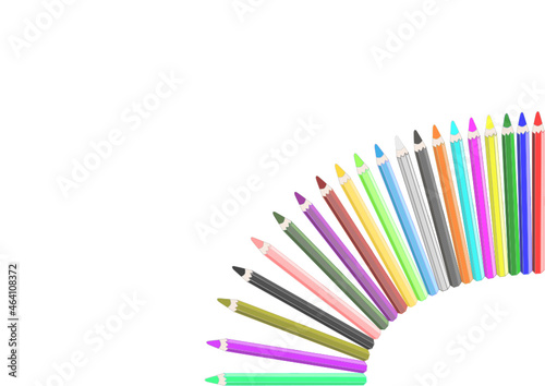 Pinturas y lapiceros de colores en abanico