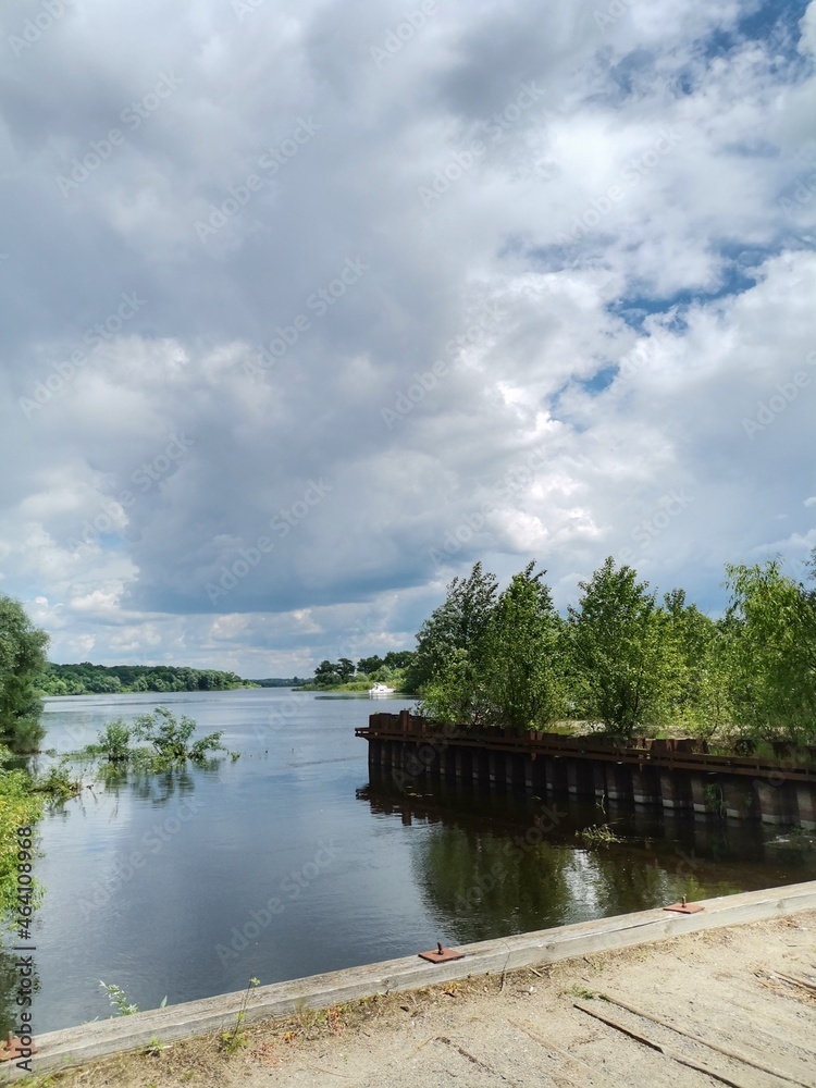 wooden bridge over lake