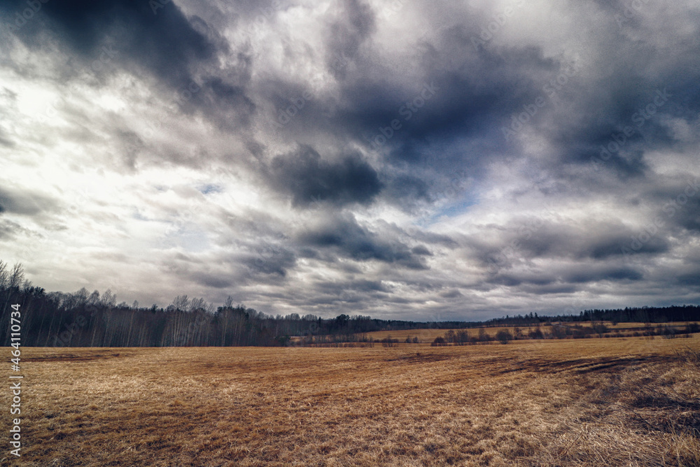 Fototapeta premium clouds over the field