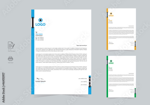 Modern Business Letterhead Template Free Vector Design