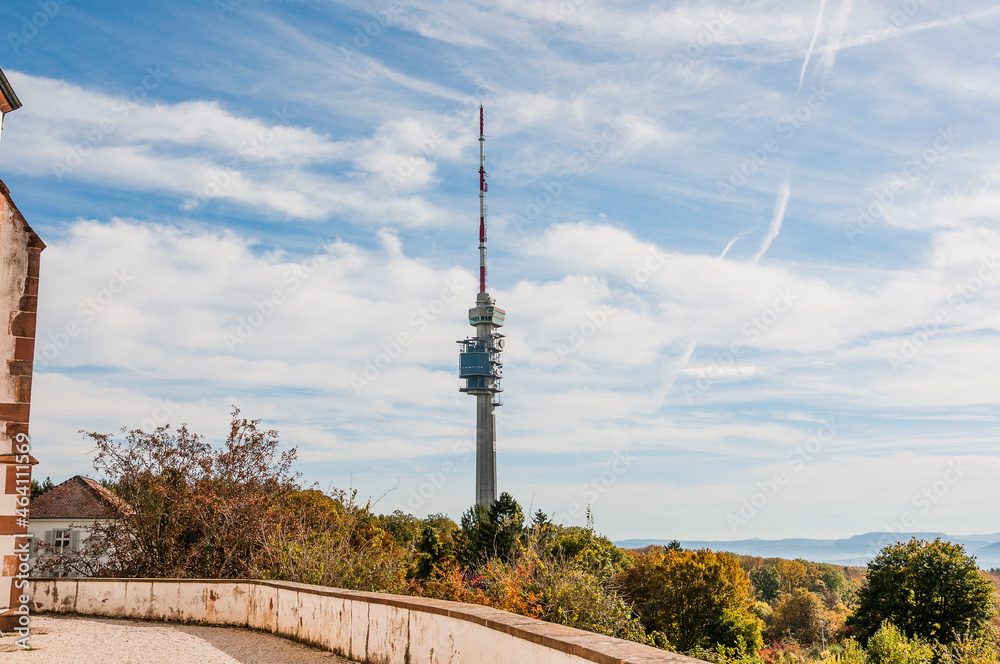 St. Chrischona, Bettingen, Riehen, Basel, Kirche, Fernsehturm, Wanderweg, Landwirtschaft, Obstbäume, Herbst, Herbstsonne, Schweiz