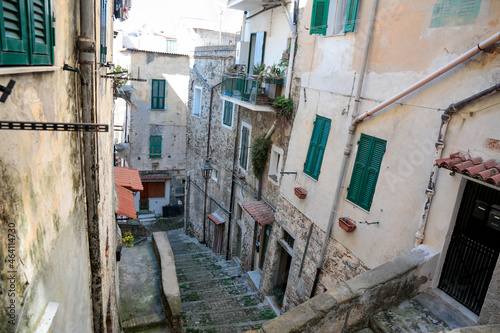Sanremo, Italian medieval city of the Ligurian riviera, in summer days with blue sky © theblondegirl12
