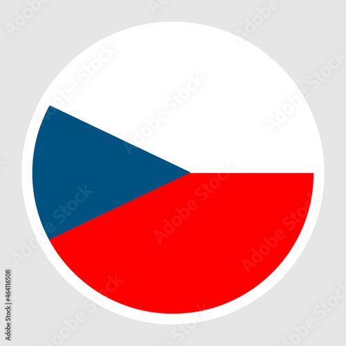 Flag of Czech Republic vector illustration. Round Flat Icons..