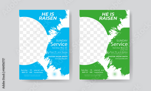 Gradient church flyer  Layout with 2 Colorful Accents Template