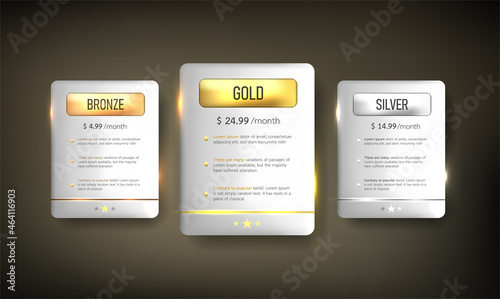 Button web price table pack5