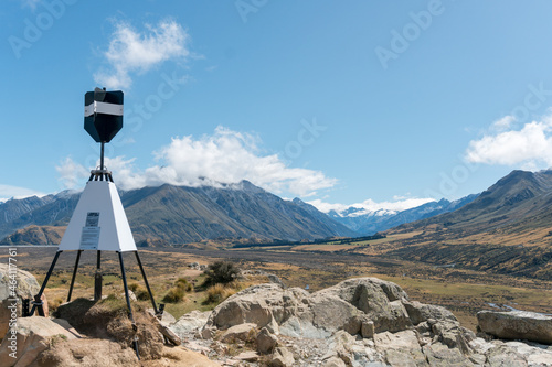 Mount Sunday, Location of Lord of the Rings city Edoras in Hakatere Conservation Park, New Zealand photo