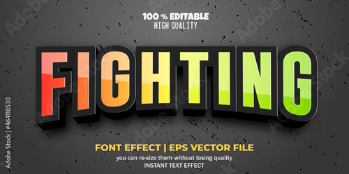 Editable font effect fighting text style