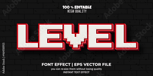 Editable font effect level text style