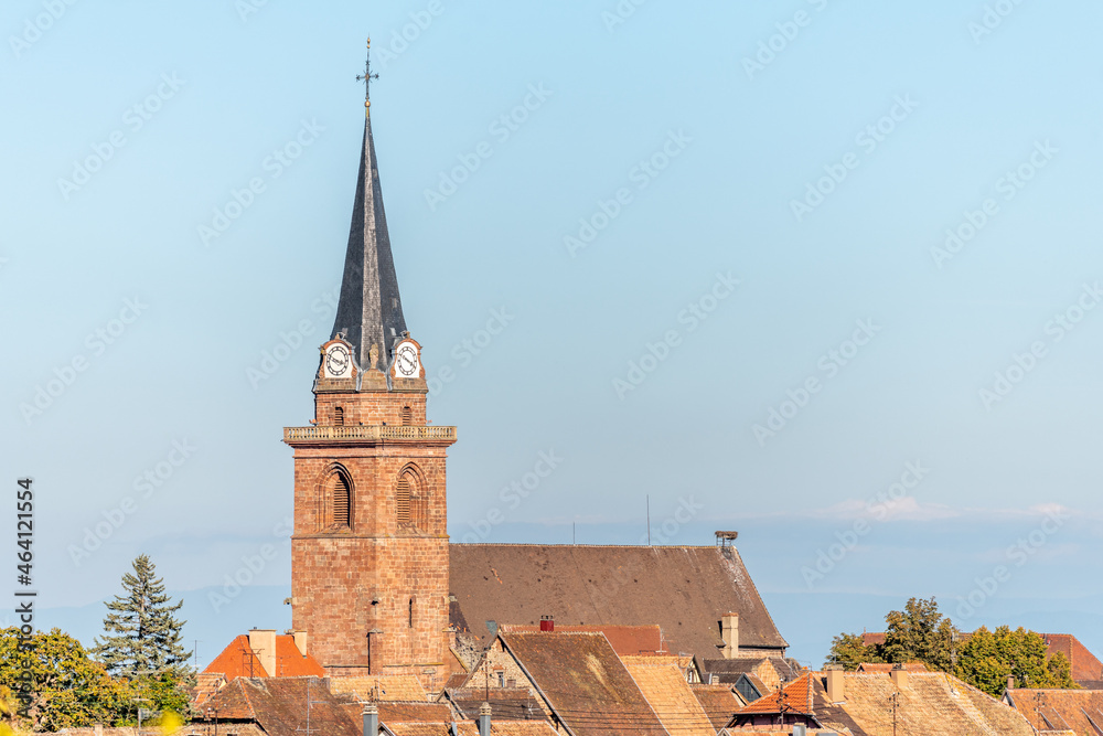 Church of Bergheim, a wine-growing village on the Alsace wine route.