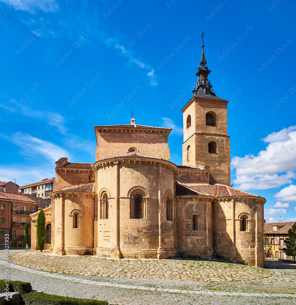 Four apses of the San Millan church, a Romanesque temple built in the XII century and located in the Moorish quarter of Segovia. Spain.
