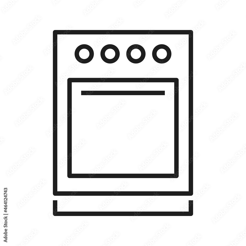 Stove oven icon line art vector illustration. Electric kitchen household appliance for cooking food Stove oven icon line art vector illustration. Electric kitchen household appliance for cooking food