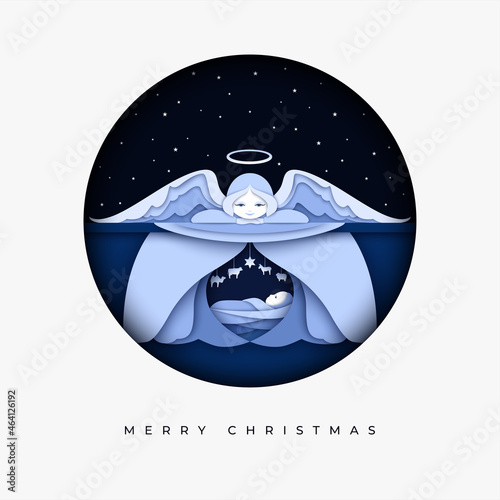 Merry Christmas nativity scene