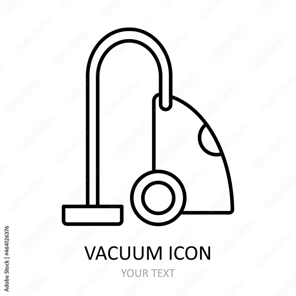 Vector illustration with vacuum con. Outline symbol. Vector illustration with vacuum con. Outline symbol.