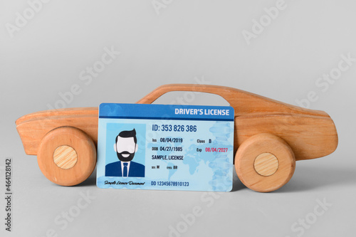 Wooden car and driving lice...