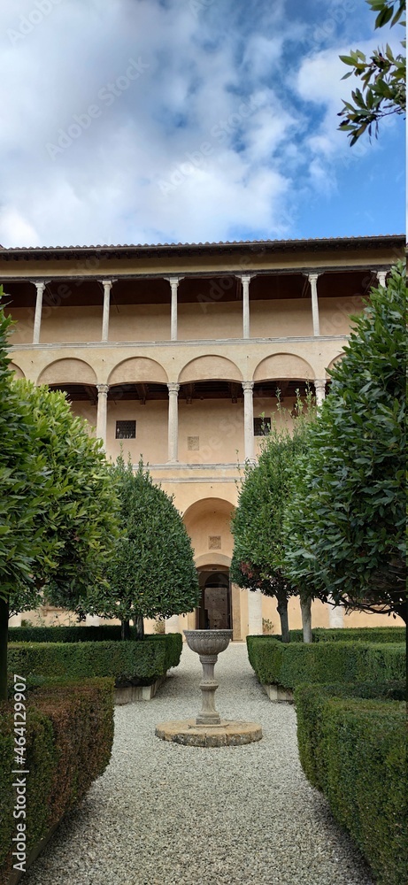 Piccolomini Palace, garden, Pienza, Tuscany, Italy