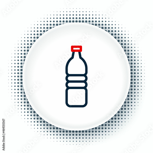Line Bottle of water icon isolated on white background. Soda aqua drink sign. Colorful outline concept. Vector