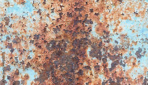 Rusty metal texture background for grungy background, brown and blue tones