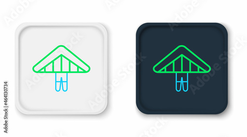 Line Hang glider icon isolated on white background. Extreme sport. Colorful outline concept. Vector