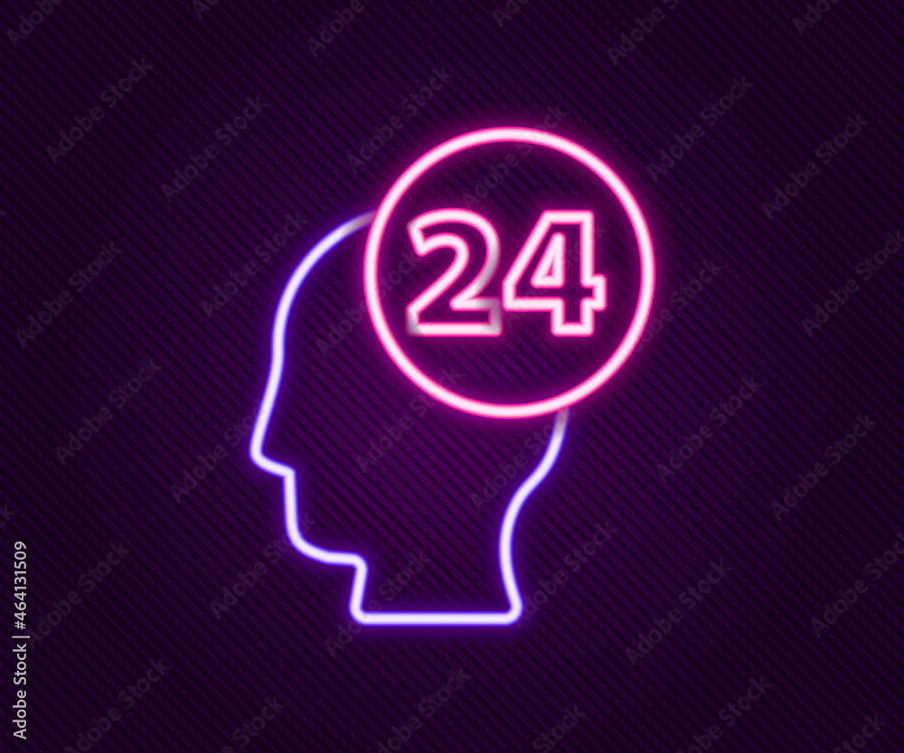 Glowing neon line Support operator in touch icon isolated on black background. Concept for call center, client support service. Colorful outline concept. Vector Glowing neon line Support operator in touch icon isolated on black background. Concept for call center, client support service. Colorful outline concept. Vector