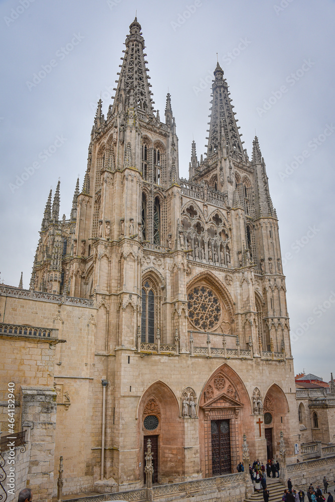 Burgos, Spain - 16 Oct 2021: The Santa Maria Cathedral of Burgos, Castile and Leon