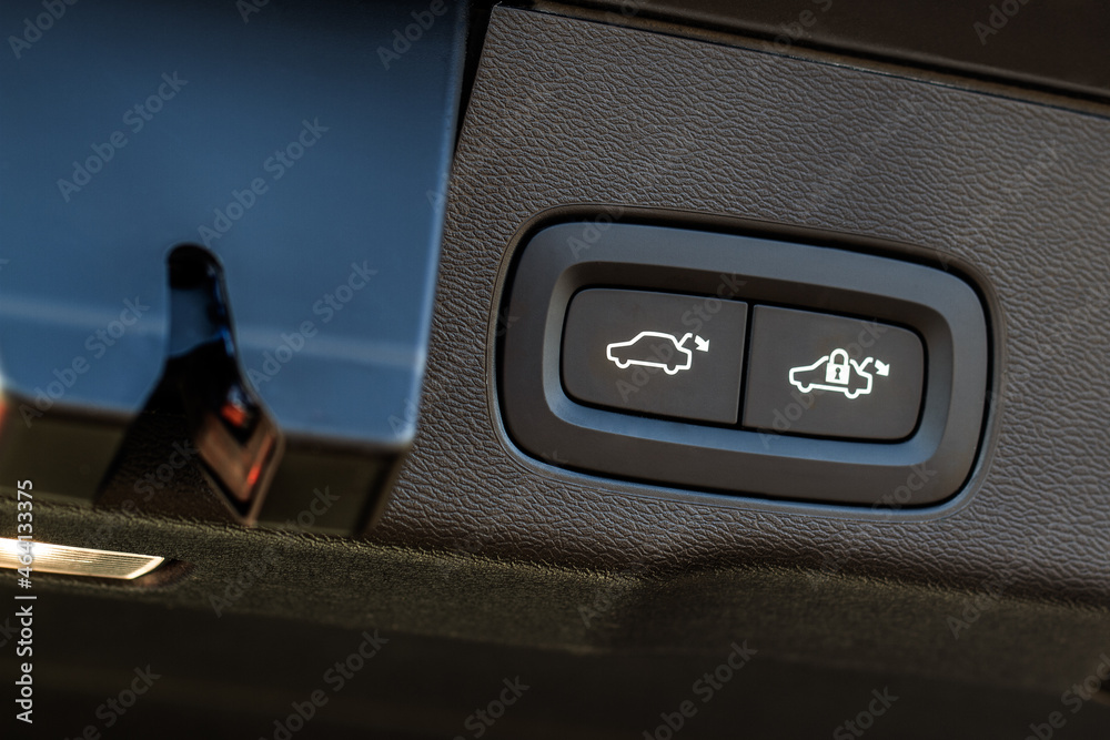 Car trunk open button. Electric trunk switch controller. Car trunk electric lock button.