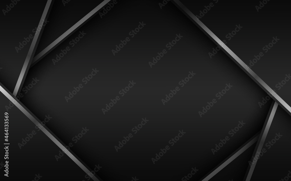 Black abstract background with silver and black layers above each other. Modern design template for your business. Vector illustration with oblique stripes and lines Black abstract background with silver and black layers above each other. Modern design template for your business. Vector illustration with oblique stripes and lines