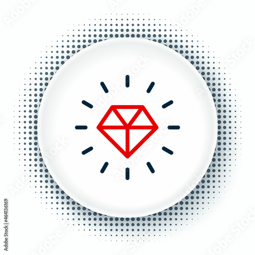 Line Diamond icon isolated on white background. Jewelry symbol. Gem stone. Colorful outline concept. Vector
