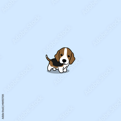 Cute beagle puppy cartoon, vector illustration