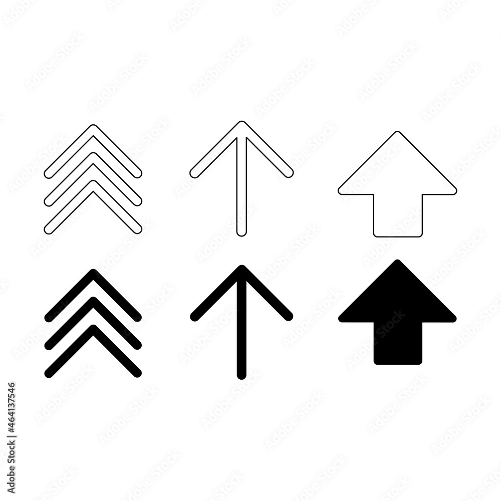 Arrows. Thin line icon set. Outline symbol collection. Editable vector stroke
