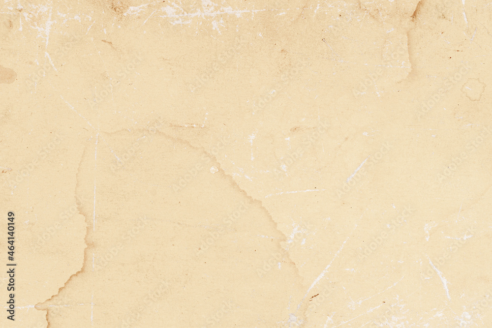 Texture of aged paper sheet, dirt stains, spots, wrinkle, creame beige color, vintage background Texture of aged paper sheet, dirt stains, spots, wrinkle, creame beige color, vintage background