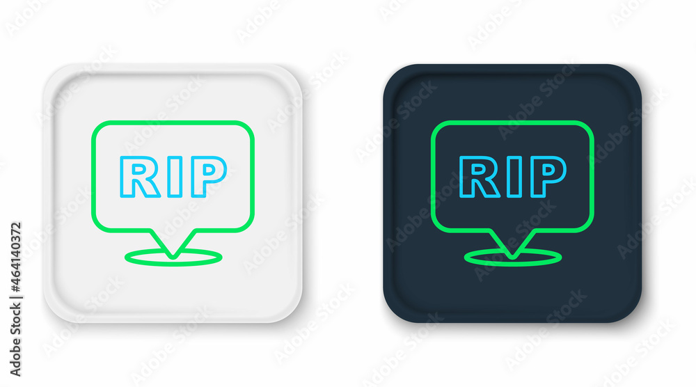 Line Speech bubble rip death icon isolated on white background. Colorful outline concept. Vector