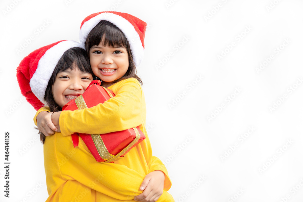 Merry christmas. children cheerful celebrate christmas. siblings are ready to celebrate christmas or meet new year.